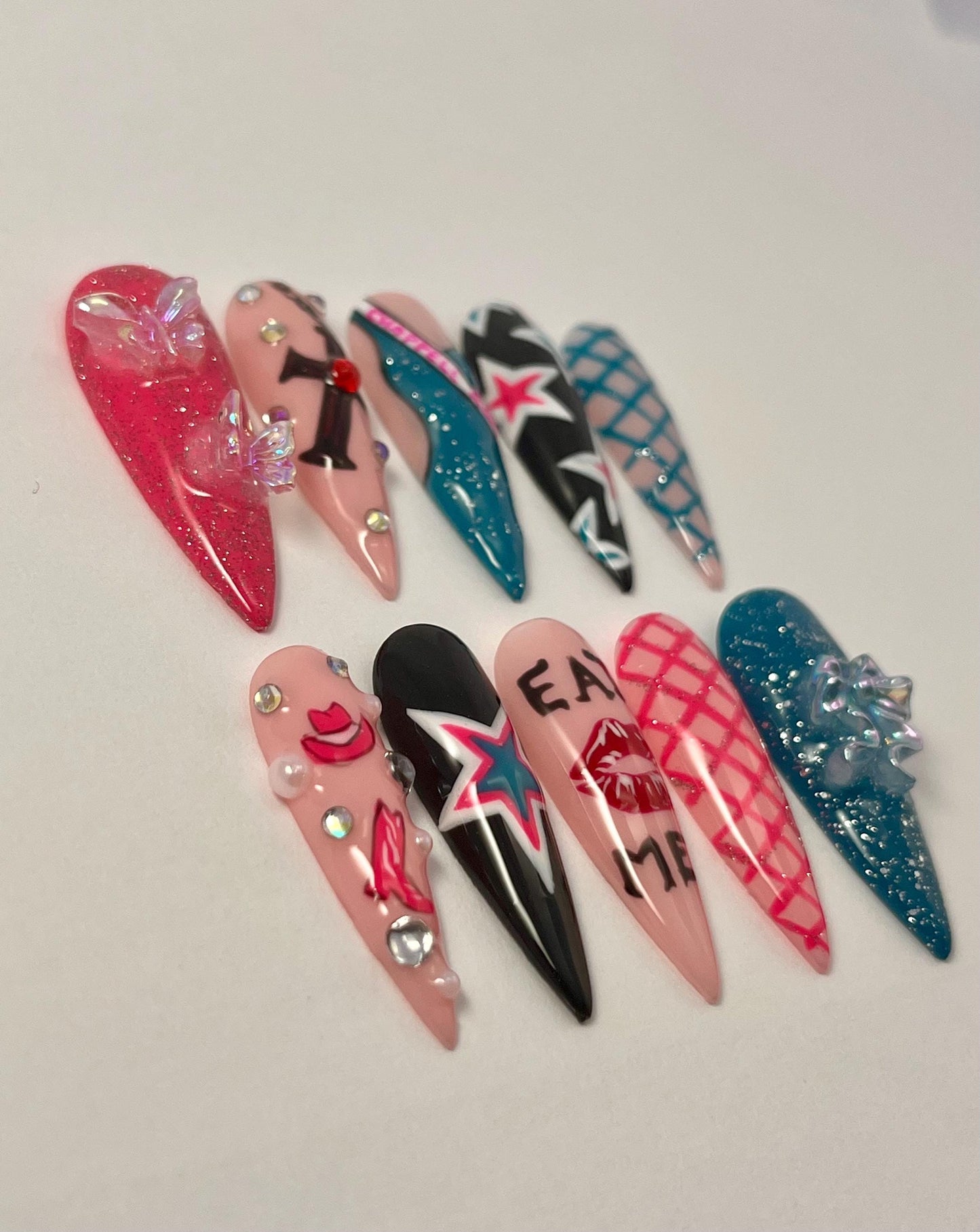 Chappell Roan Inspired Handpainted Press-On Nails