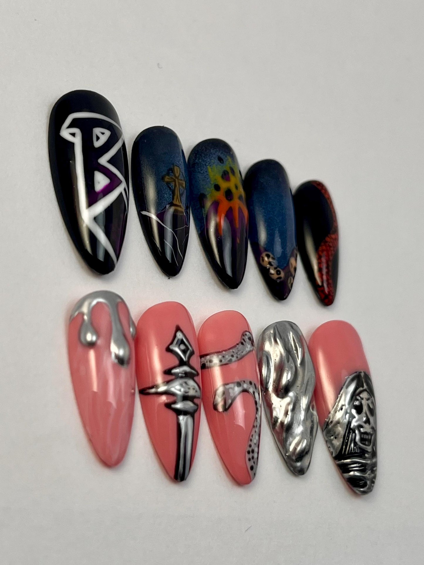 Beartooth Band Inspired Handpainted Press-On Nails