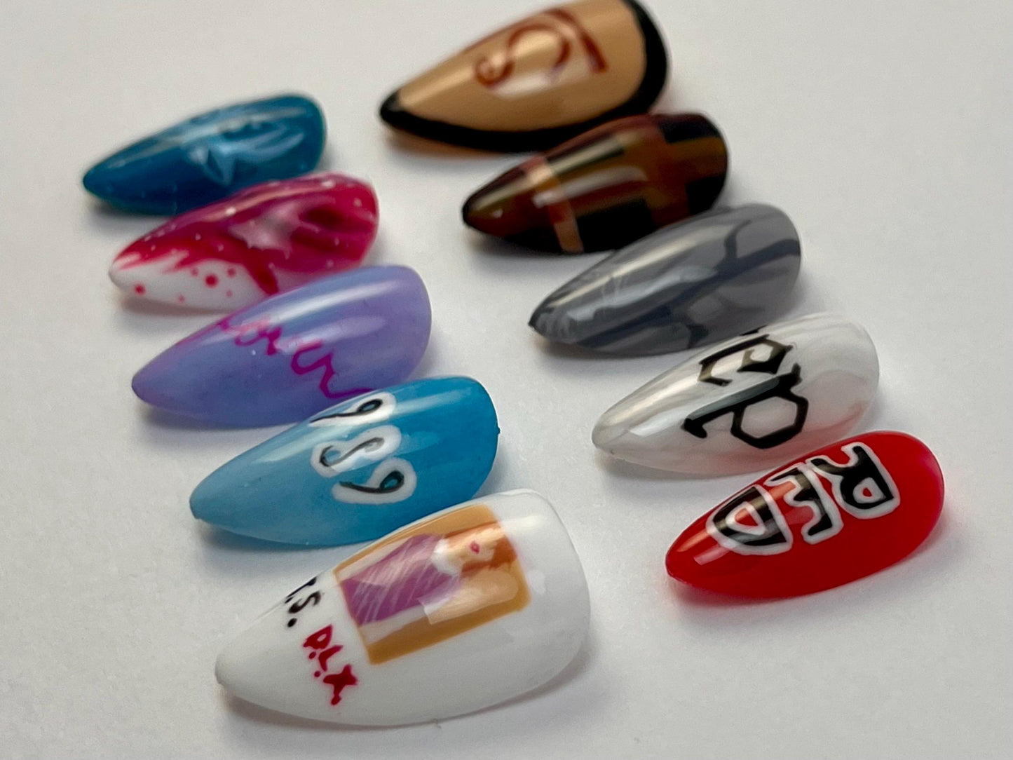 Taylor Swift Album Cover Inspired Handpainted Press-On Nails