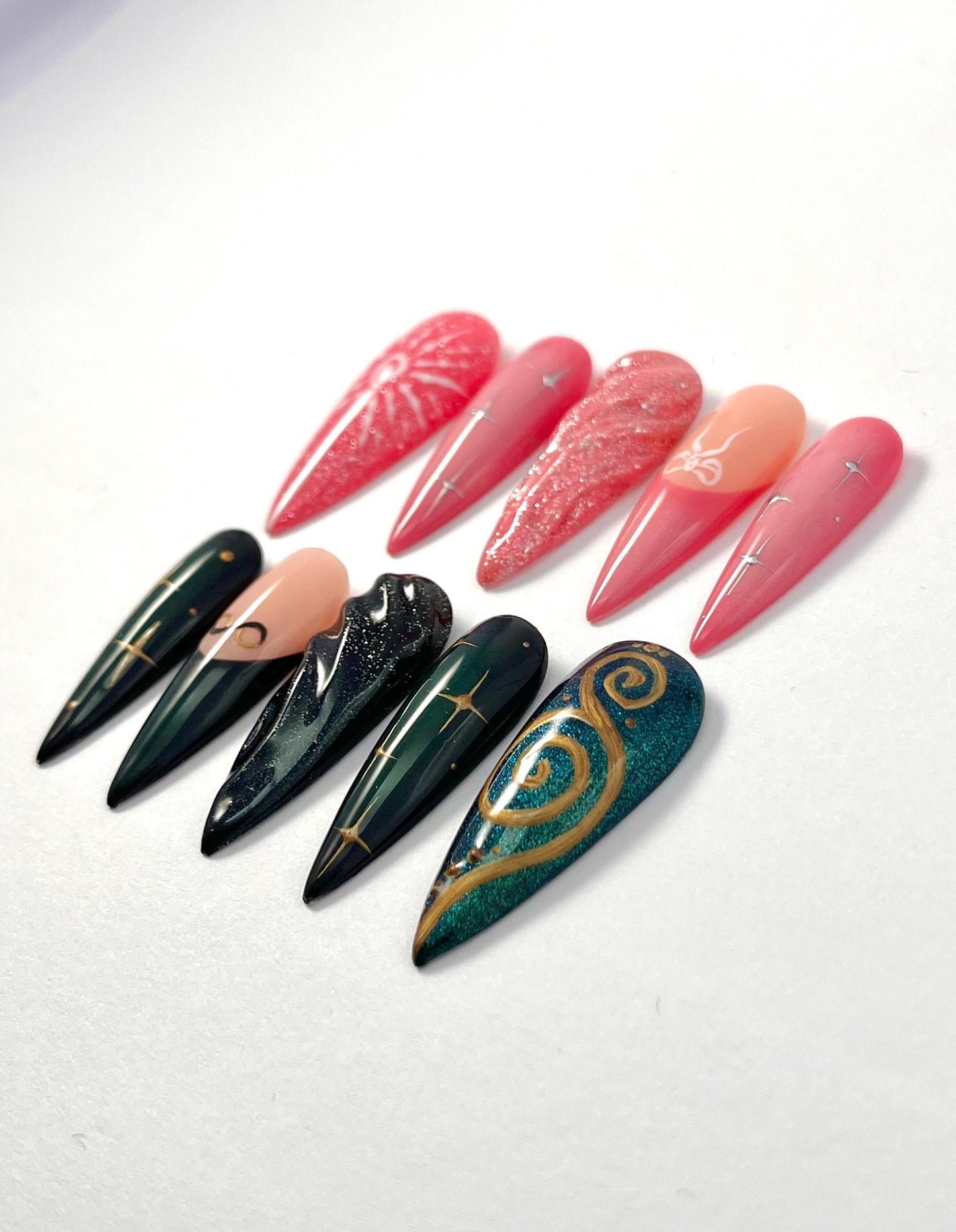 Wicked Inspired Handpainted Press-On Nails