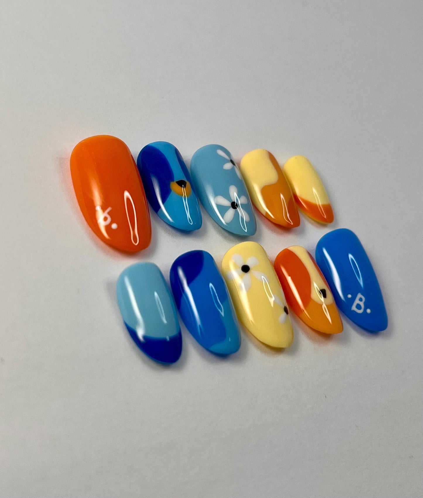 Bluey & Bingo Character Handpainted Press-On Nails