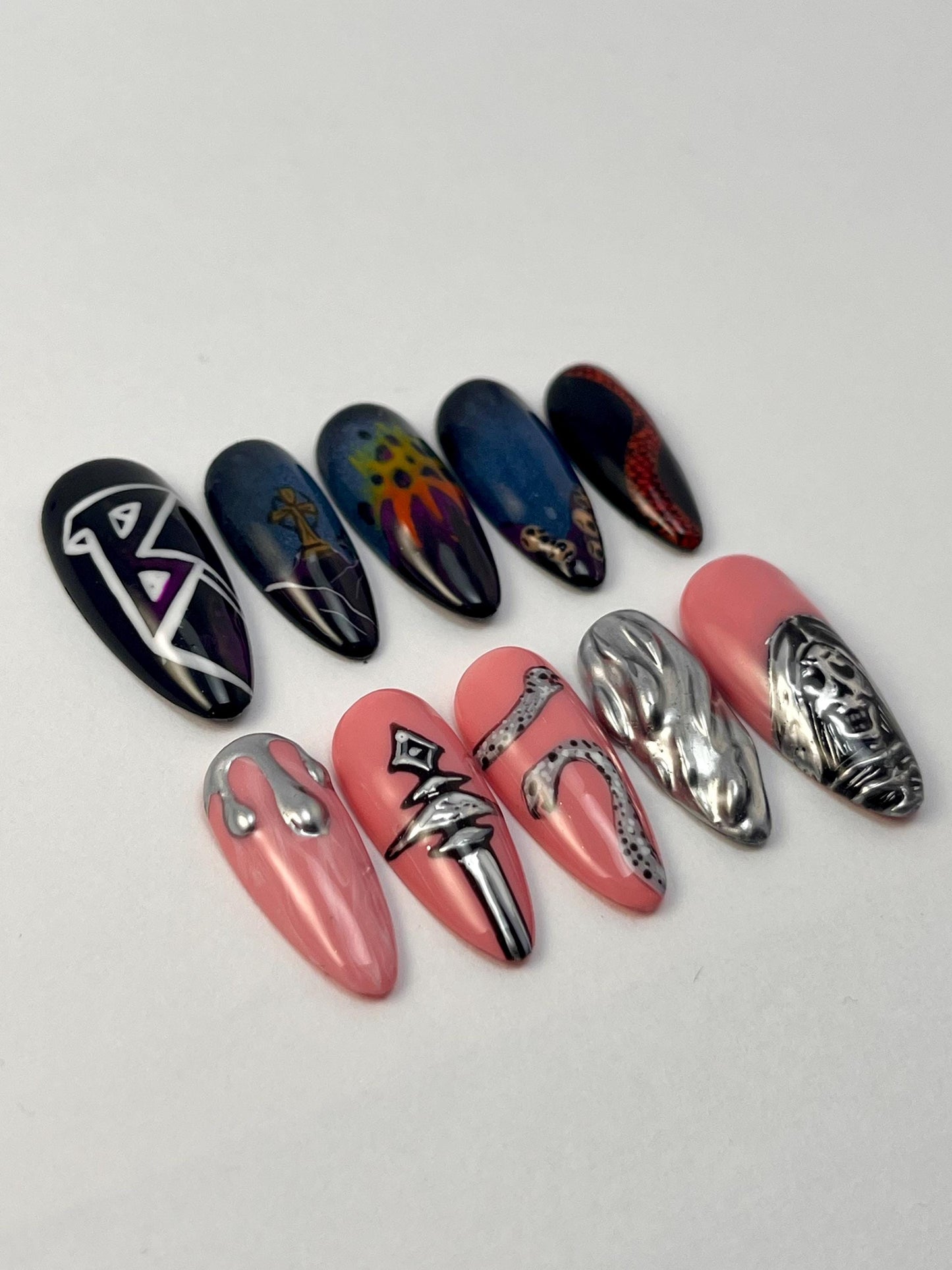 Beartooth Band Inspired Handpainted Press-On Nails