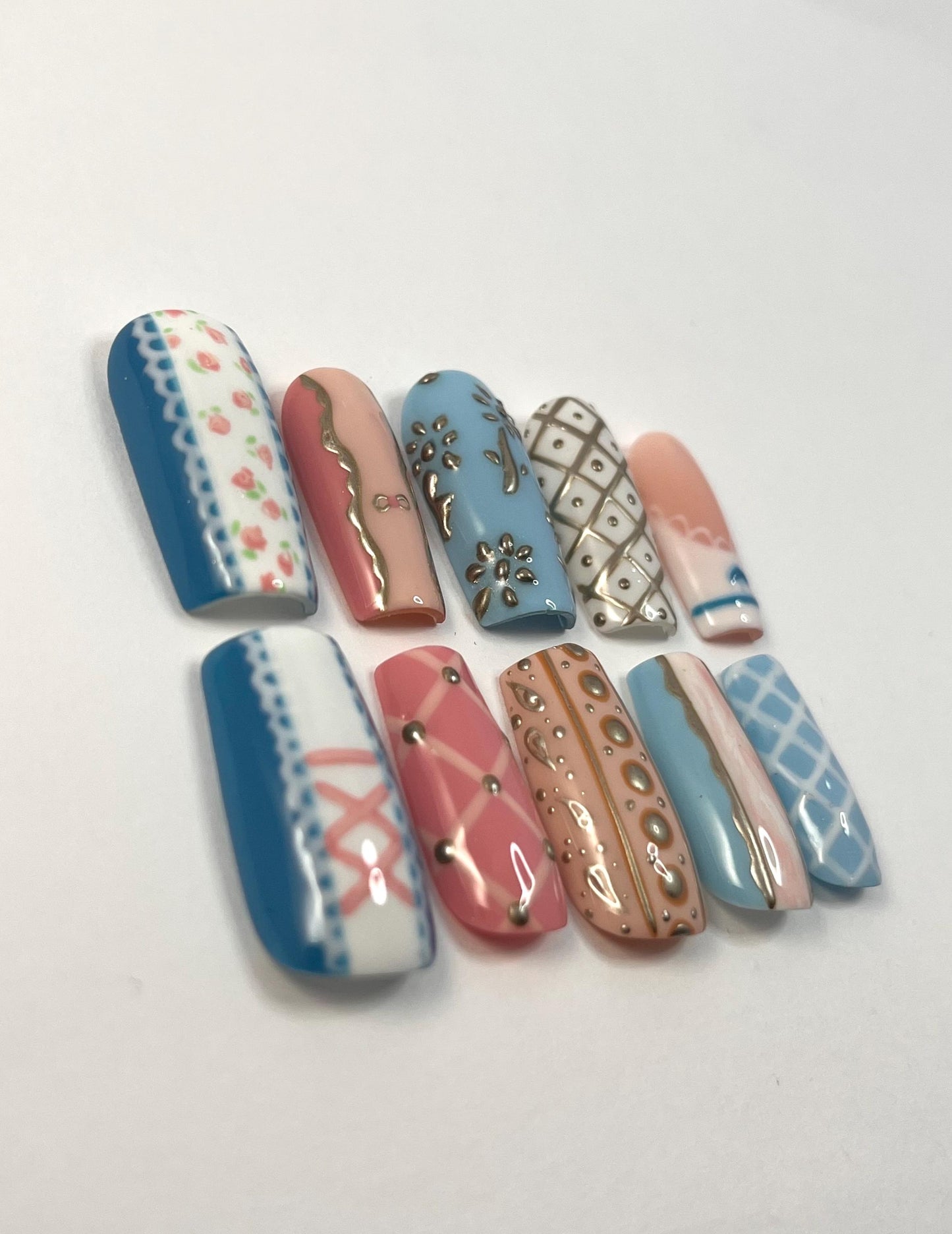 Barbie Princess and the Pauper Inspired Handpainted Press-On Nails