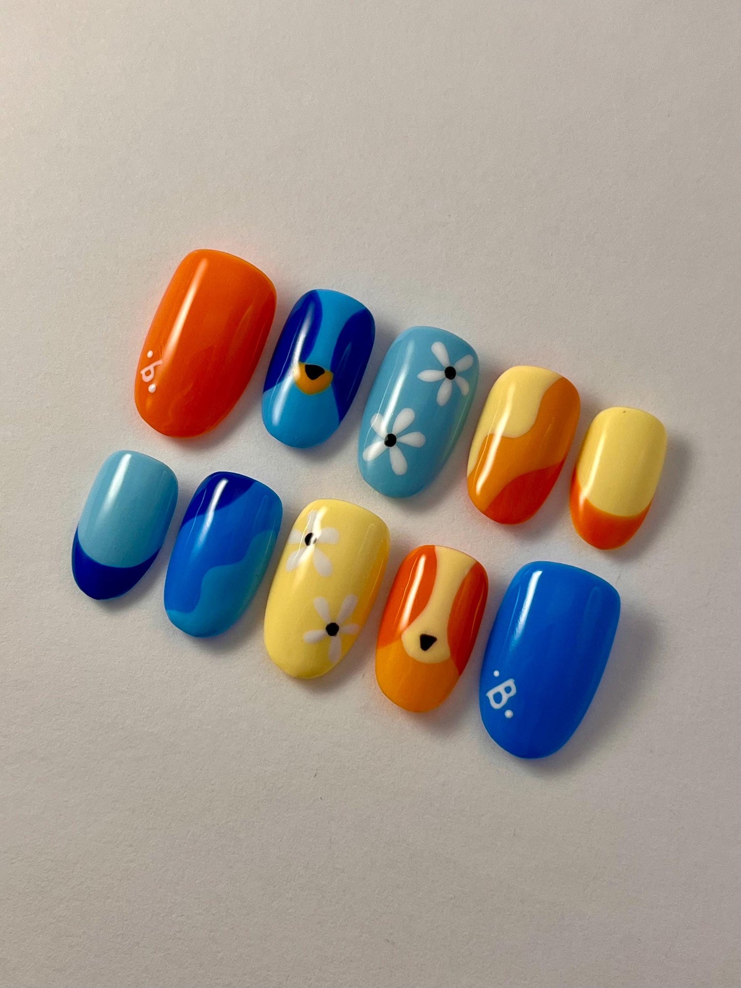 Bluey & Bingo Character Handpainted Press-On Nails