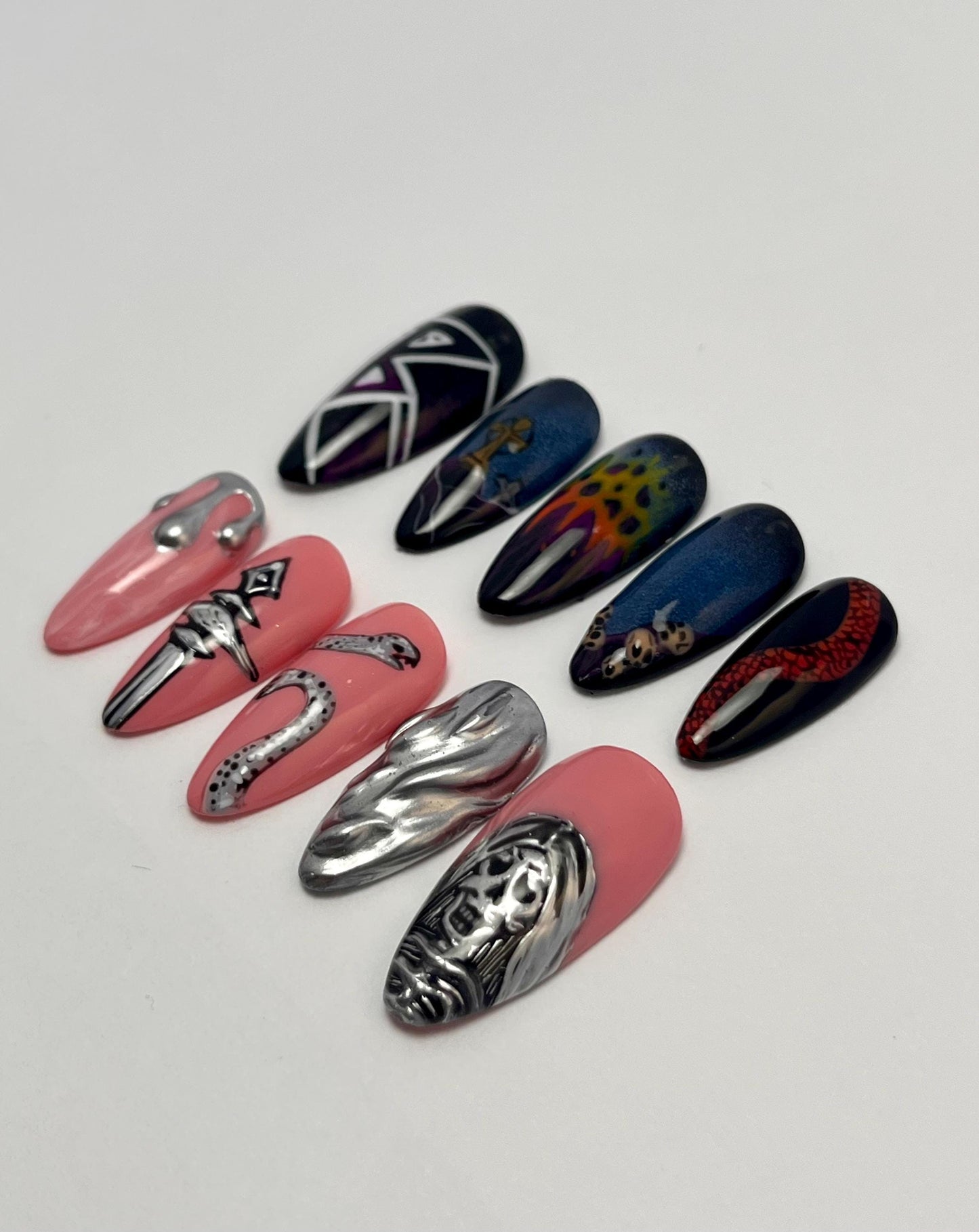 Beartooth Band Inspired Handpainted Press-On Nails