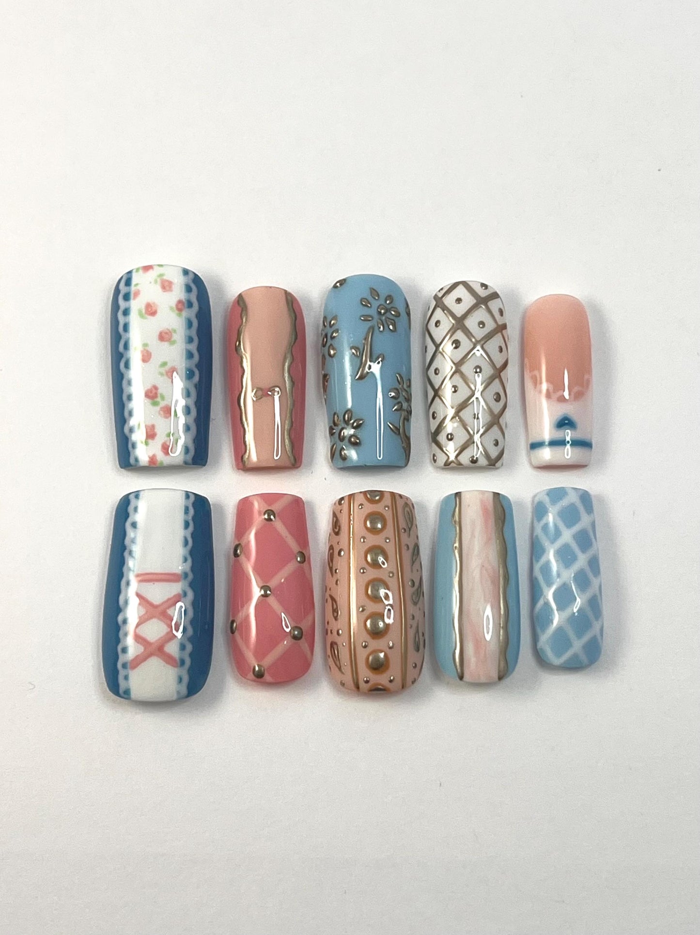 Barbie Princess and the Pauper Inspired Handpainted Press-On Nails