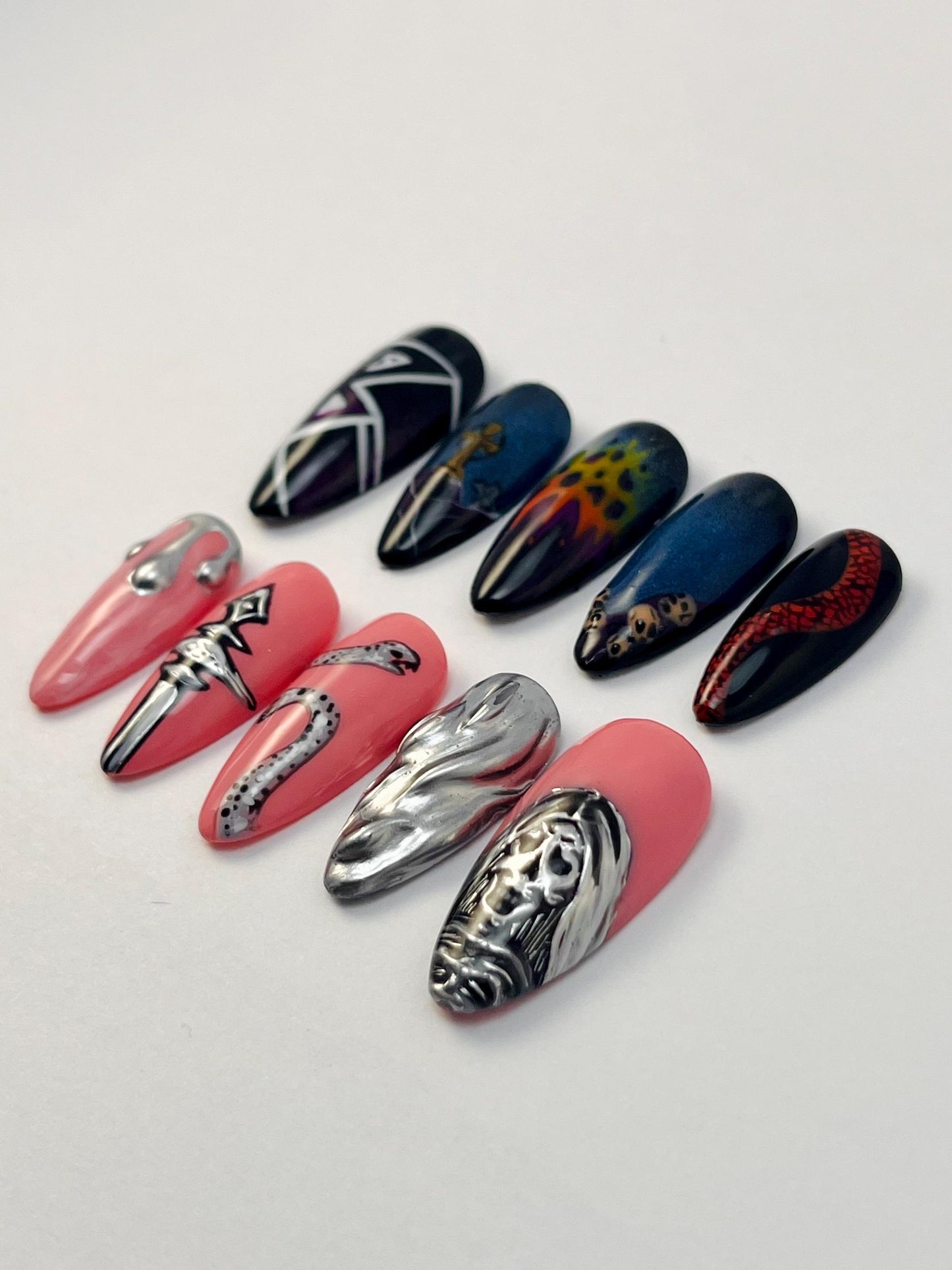 Beartooth Band Inspired Handpainted Press-On Nails