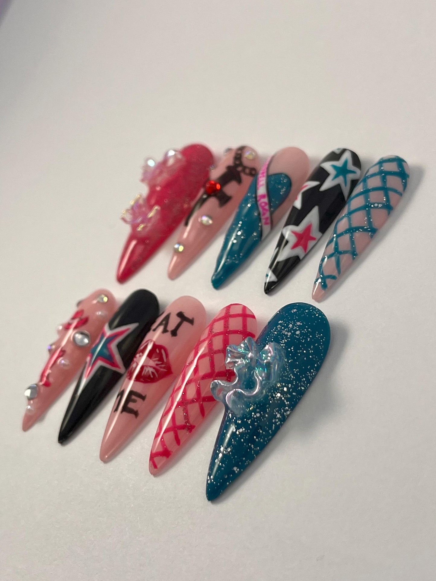 Chappell Roan Inspired Handpainted Press-On Nails