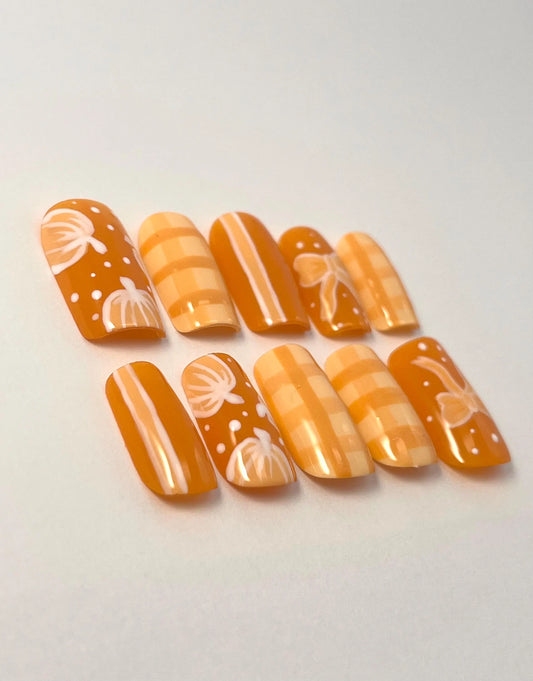 Bright Fall Vibes Handpainted Press-On Nails