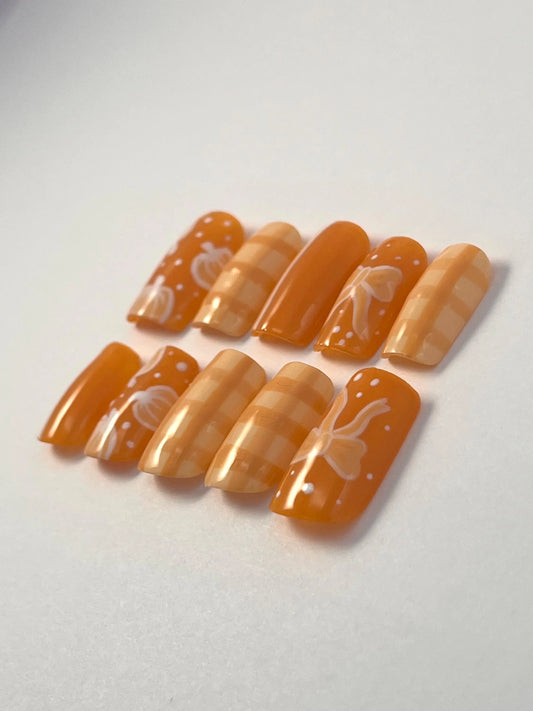 Bright Fall Vibes Handpainted Press-On Nails