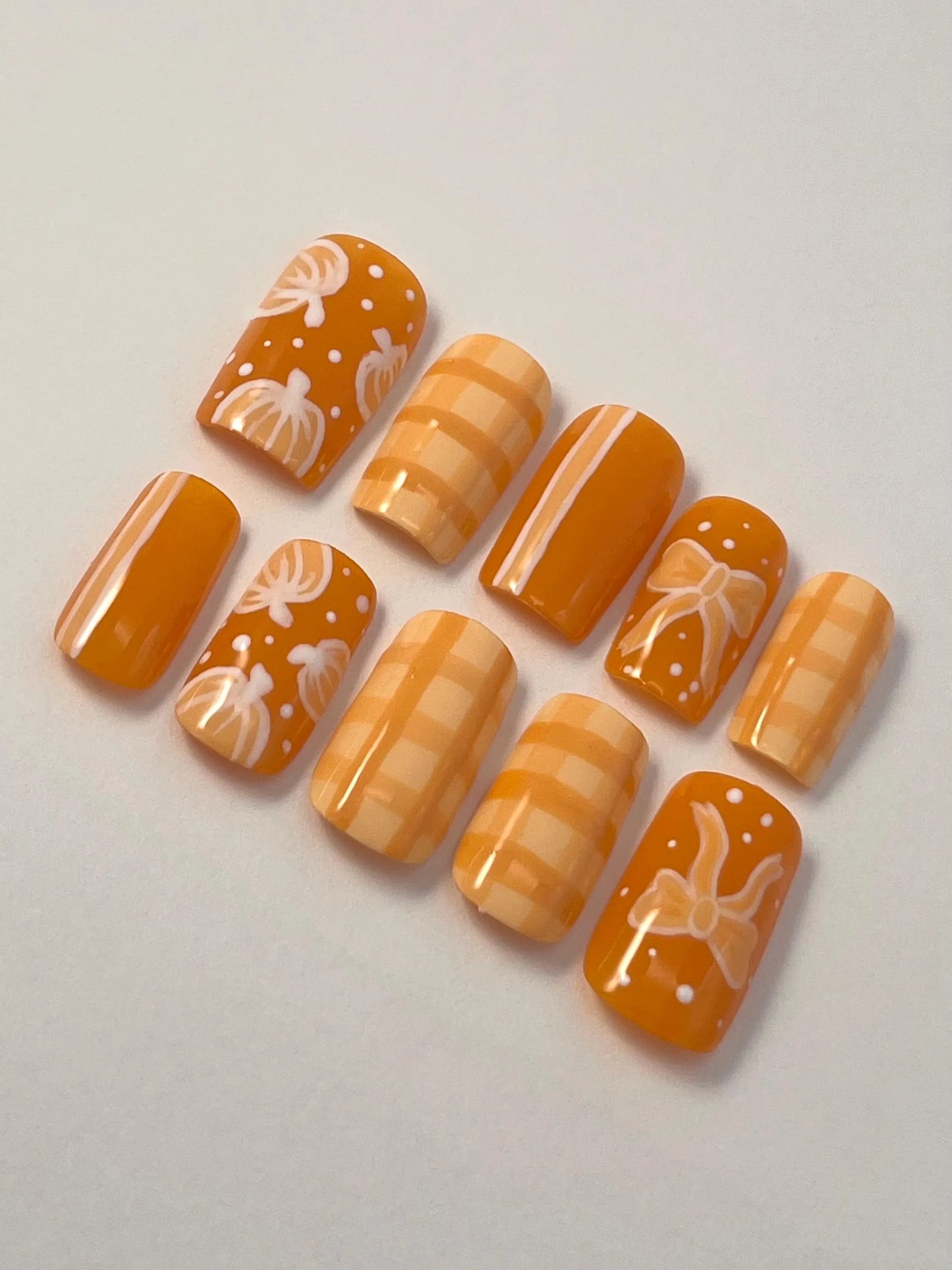 Bright Fall Vibes Handpainted Press-On Nails