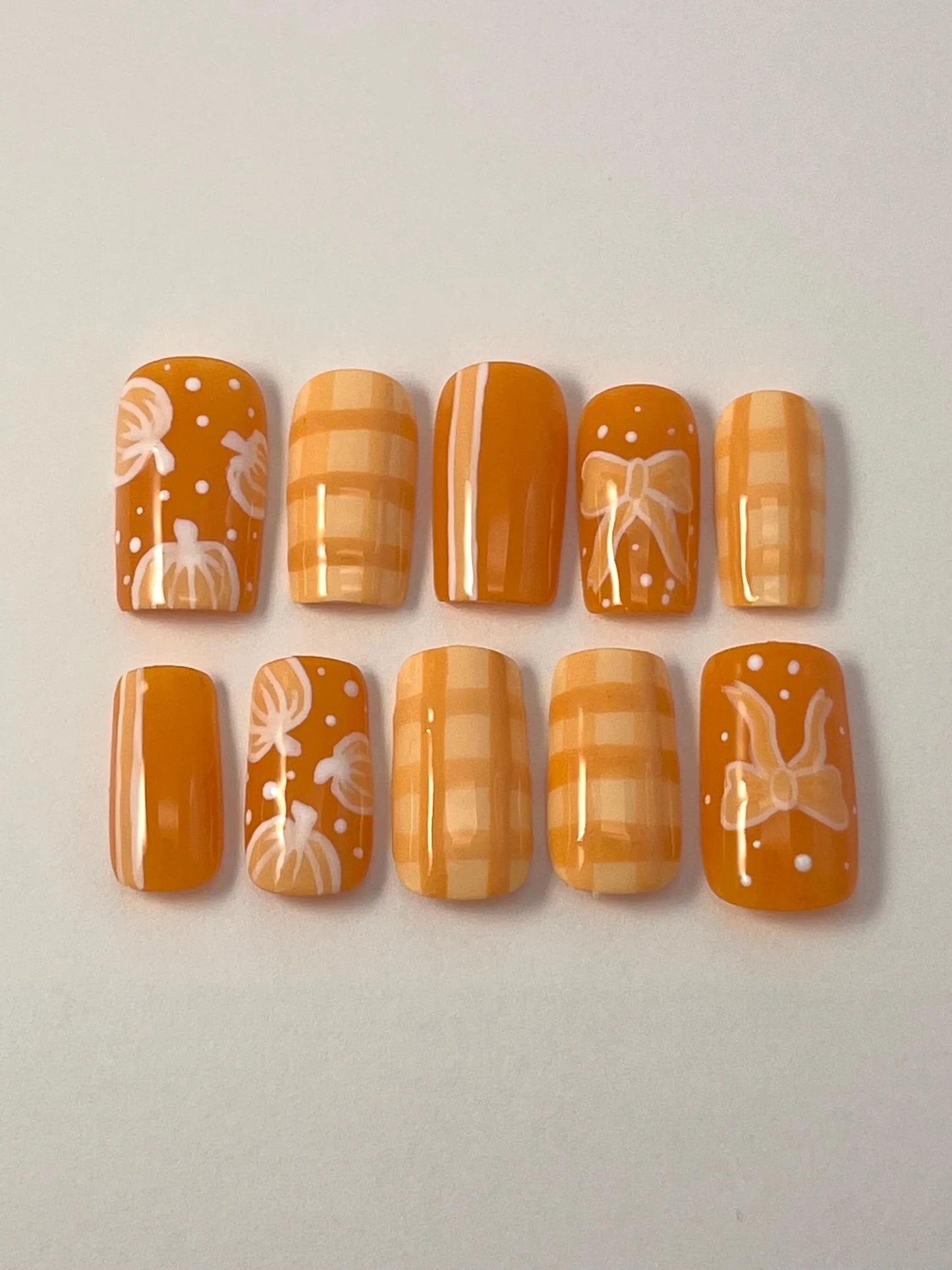 Bright Fall Vibes Handpainted Press-On Nails