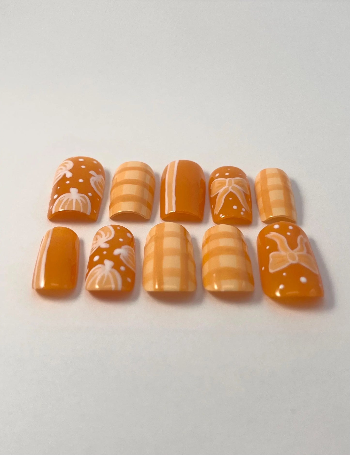 Bright Fall Vibes Handpainted Press-On Nails