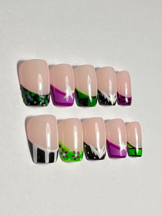 Halloween Limited Edition French Tip Handpainted Press-On Nails